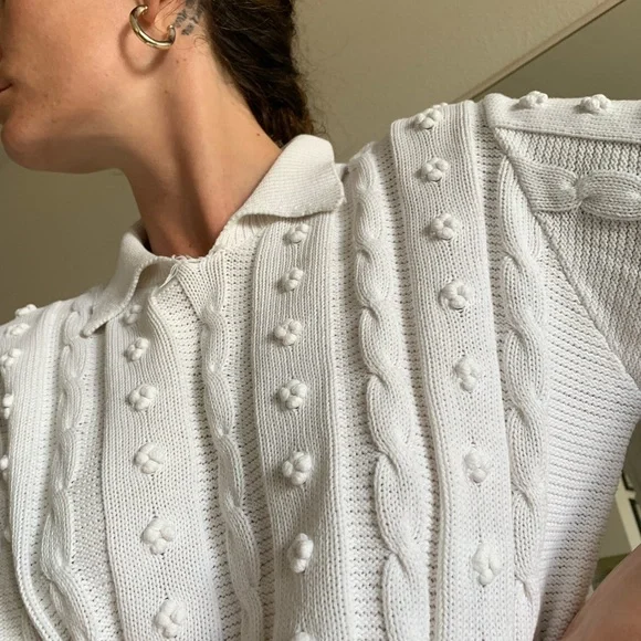 Vintage Knit Collared Top - Picture 1 of 11